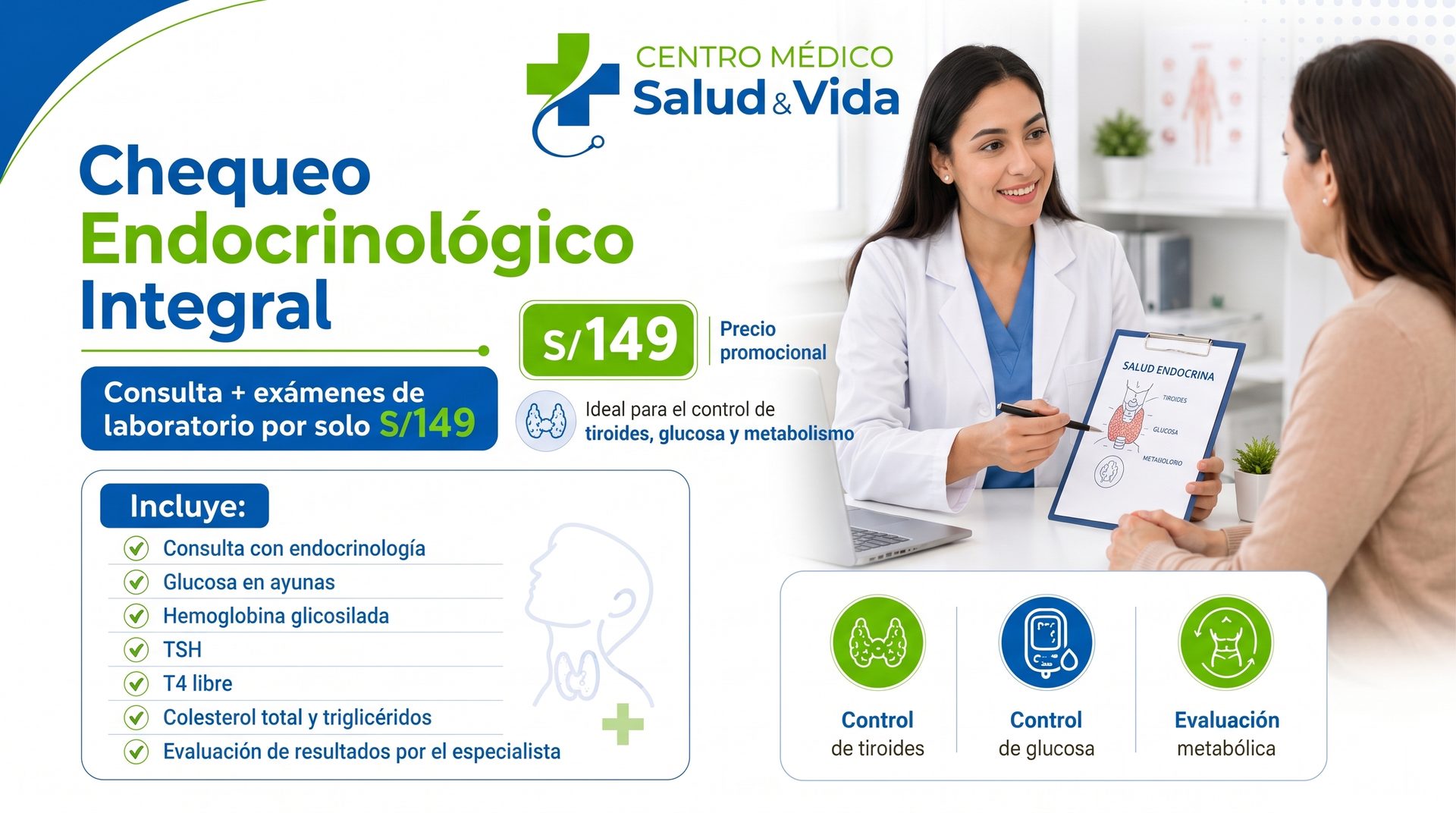 Promoción Chequeo Endocrinológico Integral a S/149