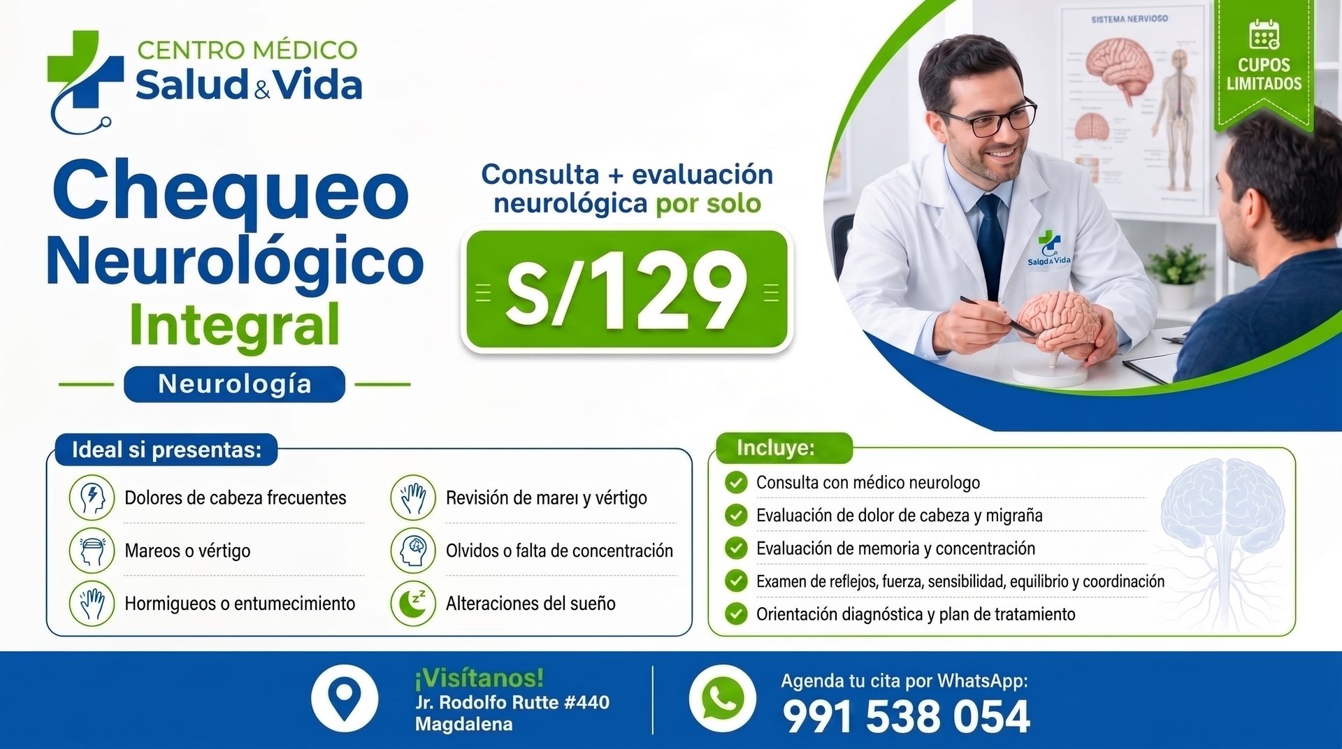 Promoción Chequeo Neurológico Integral a S/129