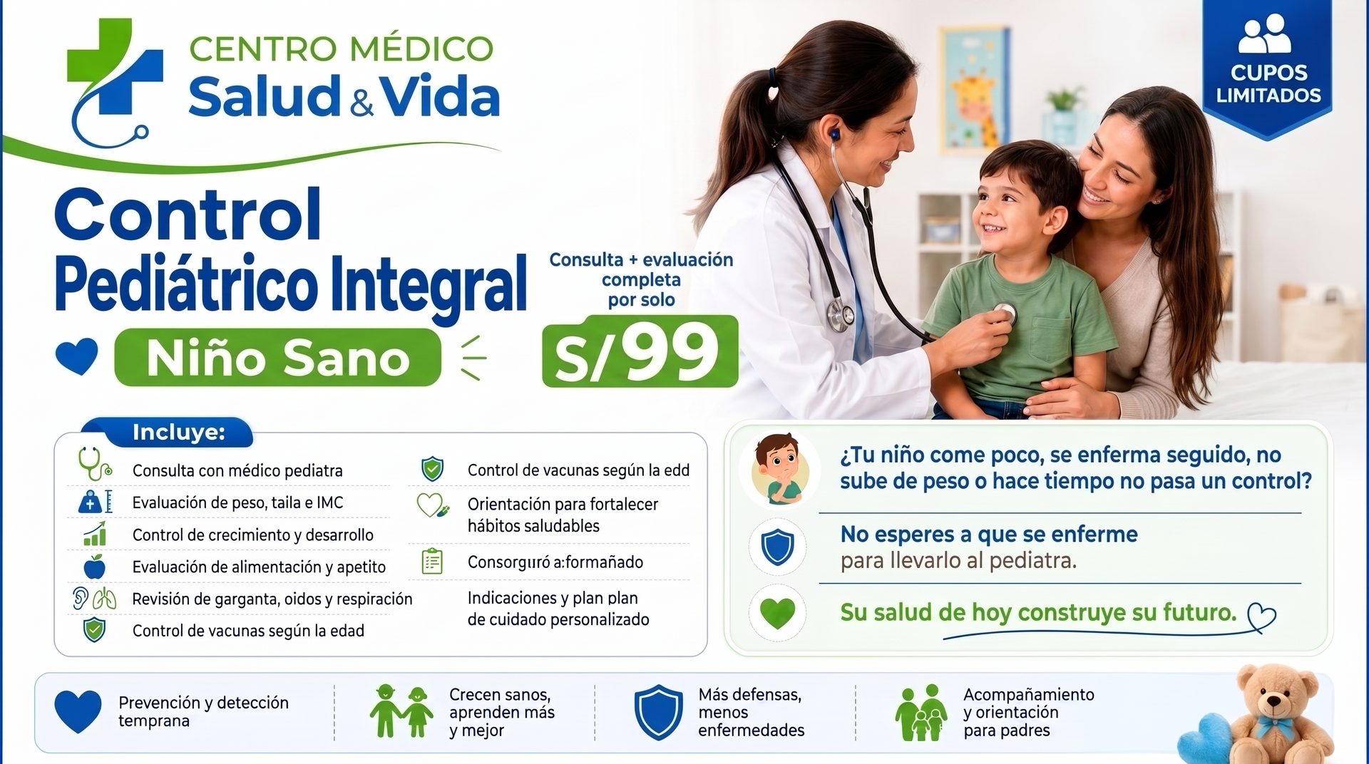 Promoción Control Pediátrico Integral a S/99