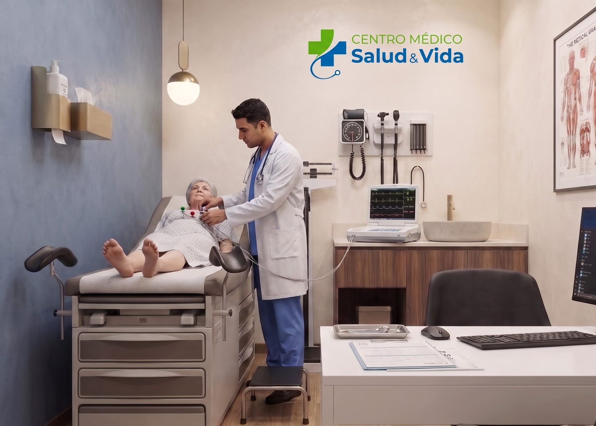 Evaluación de Cardiología con electrocardiograma